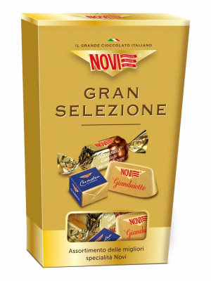 Конфеты NOVI™ Gran Selezione шоколадные ассорти золотая коробка 250гр.