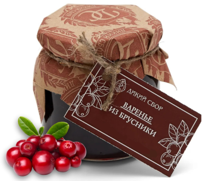 Варенье ДИКИЙ СБОР из брусники 240гр. стекло