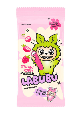 Мармелад ЛАБУБУ ТРЭЙ карандаш клубника кислый 75г