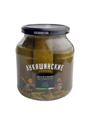 Огурчики Лукашинские малосоленые бочковые по-Суздальски 670 г нетто 335гр.