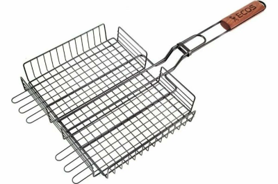 Решётка-гриль глубокая антиприг. 40*27*5 см дл.63см (4,5/2,8/1,8мм) хром./дер.