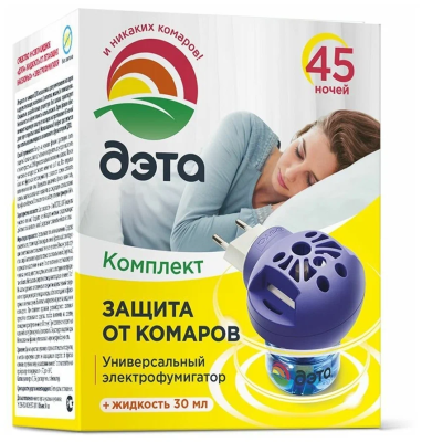 Комплект от комаров Универсальный фумигатор+ жидкость 30мл. Дэта