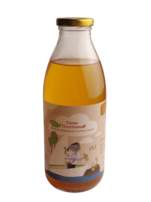 Сок САДЫ ПЛЕСКАВЫ яблочно имбирный без сахара 0,75л ст/б