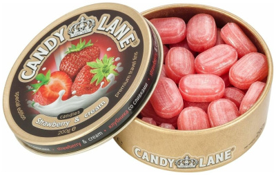 Леденцы КЭНДИ ЛЭЙН Пушиин клубника со сливками 180г