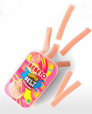 Мармелад жевательный Super Belt Fizzy Pink&Lemonade со вкусом лимона и клубники 135г Бебето