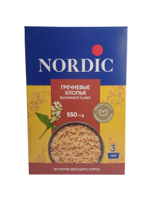 Хлопья НОРДИК гречневые 550 гр. 