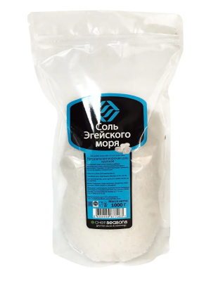 Соль Эгейского моря Chef Seasons крупная пищевая 1000гр