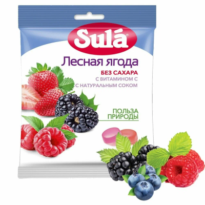 Леденцы Sula Зула Лесная ягода, 60гр