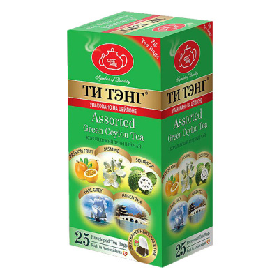 Чай ТИ ТЭНГ Фруктовое ассорти в конвертах 5x5x2г картонная коробка