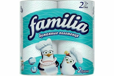 Полотенца бумажные Familia 2 слоя, 2 рулона 