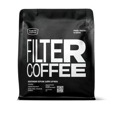 Кофе ТЭЙСТИ КОФЕ Колумбия Персик Хайро Арчила микролот фильтр в зёрнах 250г