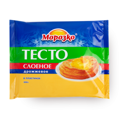 Тесто слоеное дрожжевое МОРОЗКО 400гр.