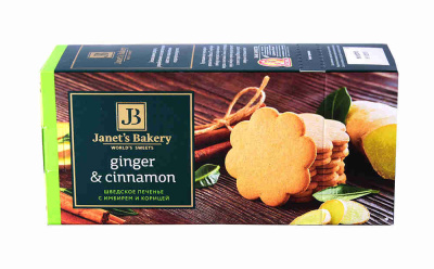 Печенье ДЖАНЕТ'C БЭЙКЕРИ Шведское с имбирем и корицей 130г