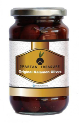 Оливки СПАРТАН Треже Каламата с косточкой 380г ст/б