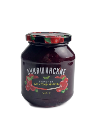 Варенье Лукашинское брусничное, 450гр.