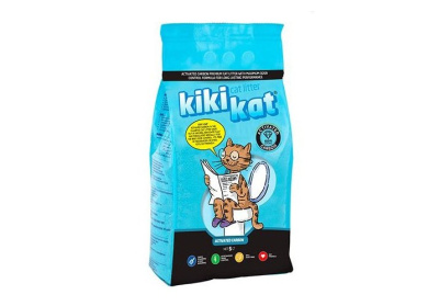 Наполнитель KikiKat бентонитовый для кошачьего туалета супербелый комкующийся 5л