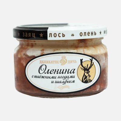 Оленина Деликатес Дичь томлёная с таёжными ягодами и шалфеем 220гр. стекло