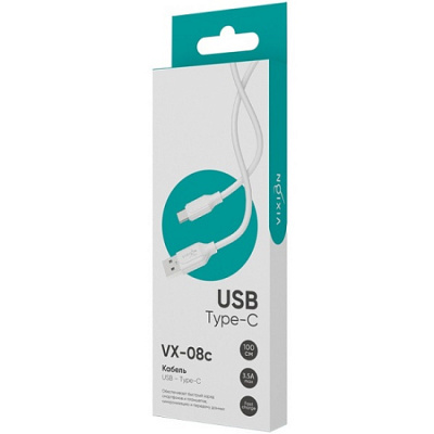 Кабель ВИКСИОН ПРО Тайп-С 3,5А 1м белый