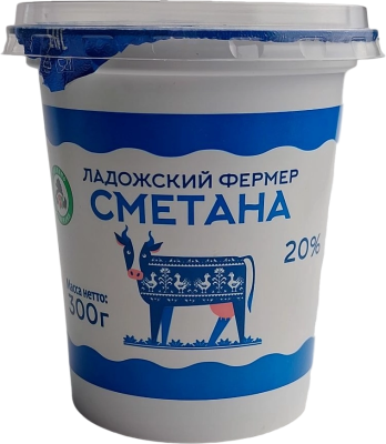 Сметана ЛАДОЖСКИЙ ФЕРМЕР 20% 300г