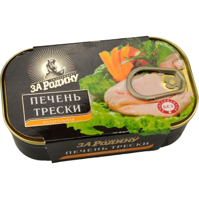 Печень трески ЗА РОДИНУ натуральная 115г