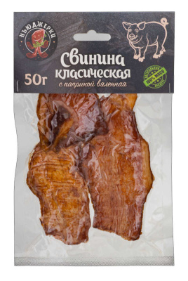 Свинина НЬЮ ДЖЕРКИ классическая с паприкой вяленая 50г