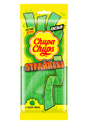 Мармелад Чупа Чупс Страйпсы кислые, яблоко 120г