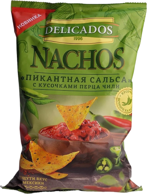 Чипсы кукурузные Начос Пикантная сальса 150гр