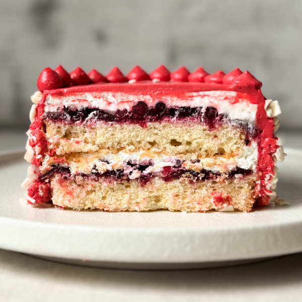 Бенто-торт Брусничный с белым шоколадом Поздравляем 385 гр "Десерт Фентези" заморозка