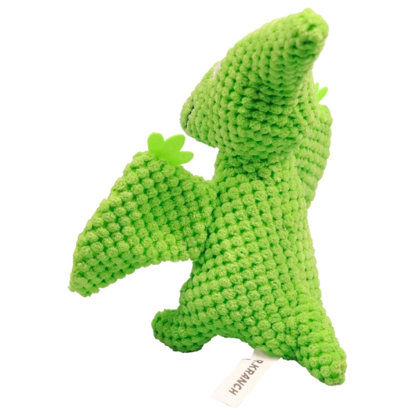 Игрушка для собак Птерозавр плюшевая с пищалкой 23 см зелёная Mr.Kranch