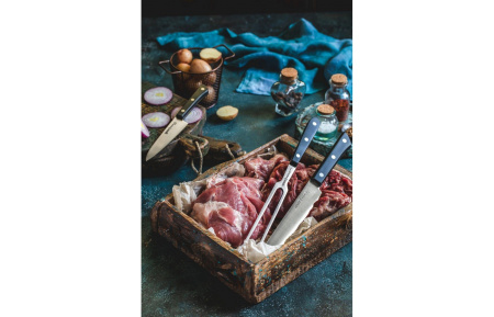 Вилка для мяса Harakiri, 208 мм, черная рукоять (SHR-0065B) "Samura"