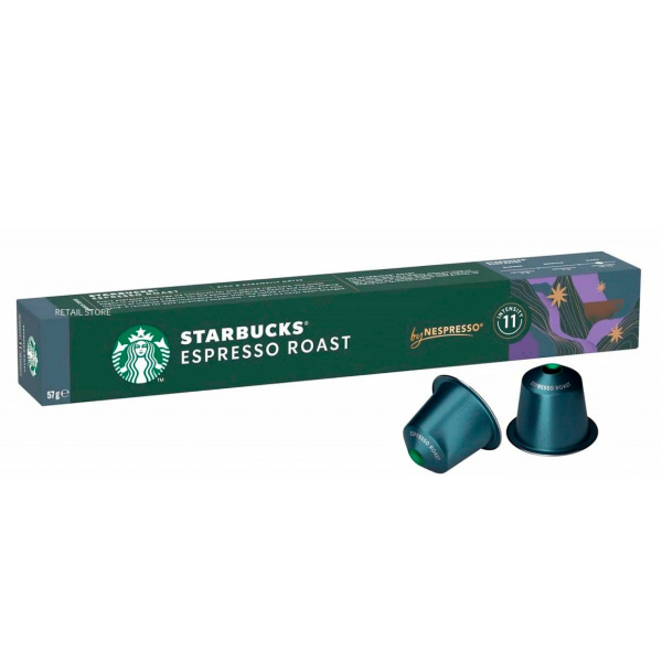 Кофе в капсулах натуральный жаренный молотый Espresso Roast, 10 капсул 57г Starbucks
