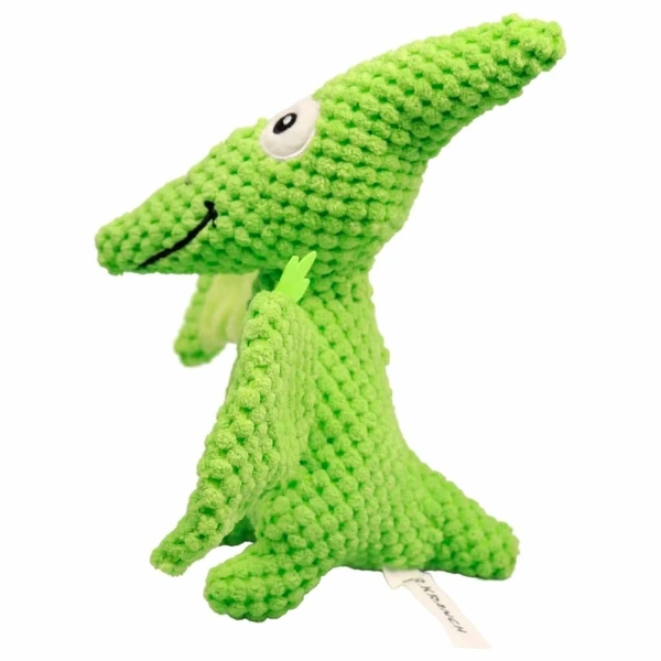 Игрушка для собак Птерозавр плюшевая с пищалкой 23 см зелёная Mr.Kranch